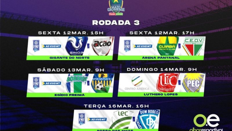 Confira os jogos da 3ª rodada do Campeonato Mato-grossense 2021