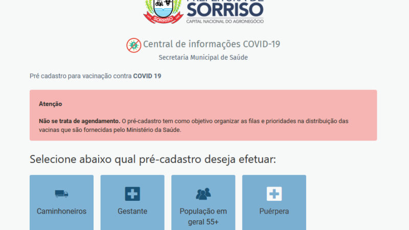 Sorriso abre cadastro de vacinação contra Covid-19 para caminhoneiros