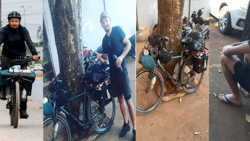 Ciclista atravessa o Brasil pedalando e tem bicicleta furtada em Sorriso