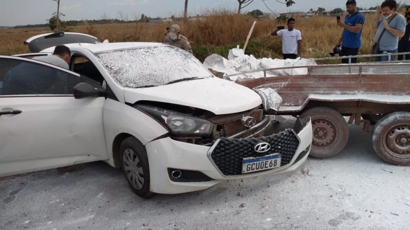 Sinop: Forte impacto com carretinha deixa pessoas feridas