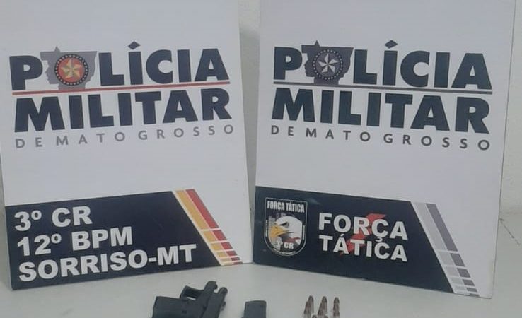 Sorriso: Homem é preso com arma de fogo em blitz na Av. Blumenau
