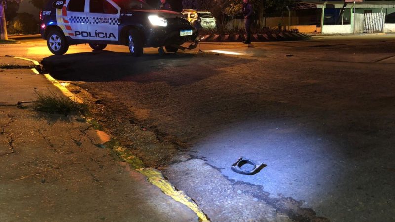 Sorriso: Motociclista foge da PM, é colide na viatura e acaba preso com drogas