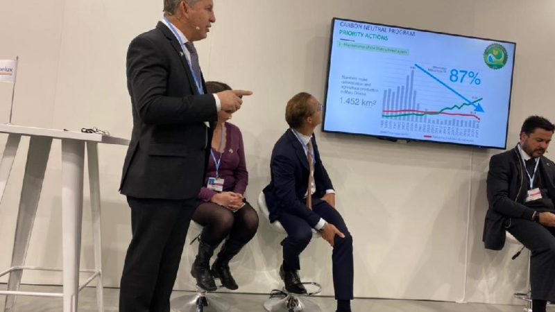 Na COP-26, governador apresenta estratégias para neutralizar carbono até 2035 em MT