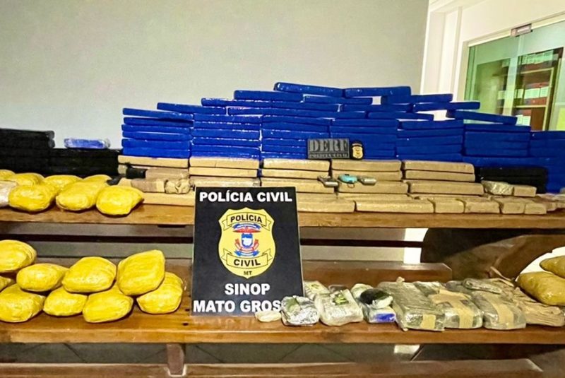 Investigação contra traficante em Sinop resulta em duas pessoas presas e mais de 200 tabletes de entorpecentes apreendidos
