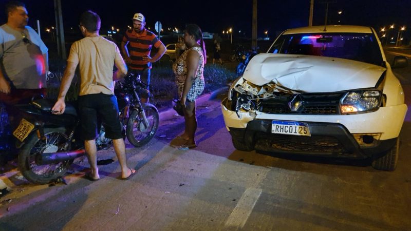 Sorriso: Colisão entre moto e caminhonete deixa homem gravemente ferido, foi socorrido para o Hospital Regional