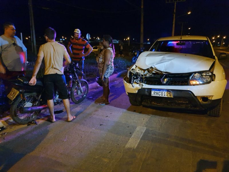 Sorriso: Colisão entre moto e caminhonete deixa homem gravemente ferido, foi socorrido para o Hospital Regional
