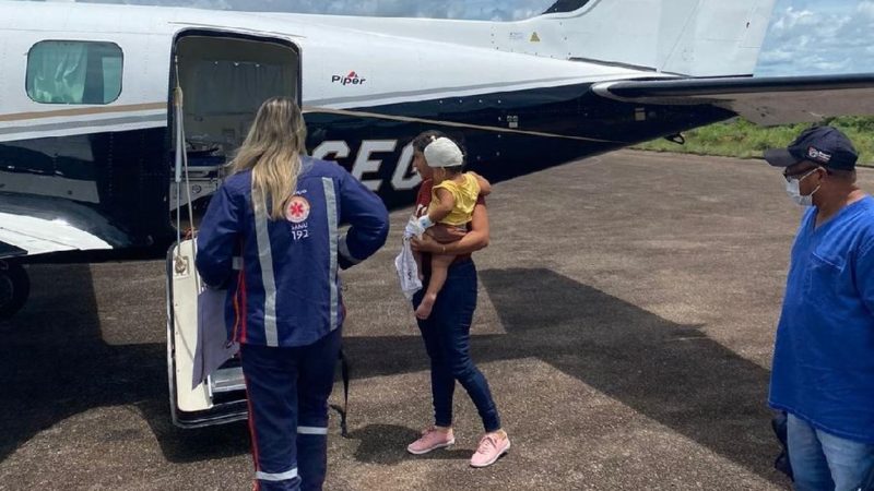 Avião é acionado para salvar bebê com chave cravada na cabeça em Peixoto de Azevedo